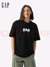 GAP男女裝2025夏季新款純棉泡泡膠印logo短袖T恤多色上衣729127 黑色 S (165/88A) 亞洲尺碼 曬單實(shí)拍圖