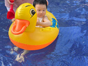 演繹 游泳圈兒童1-3-6歲寶寶坐圈腋下救生圈水上玩具裝備小孩充氣趴圈 小黃鴨游泳圈坐圈 曬單實拍圖