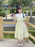 木木屋童裝女童連衣裙夏季2025新款6-12歲兒童公主裙洋氣女孩裙子夏款潮 2401綠色 150 適合140-150cm年齡11-12歲 曬單實拍圖