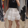 沂歆夏季裙子女短裙半身裙高級(jí)感2025新款小個(gè)子百褶蛋糕蓬蓬花苞紗裙 【白色】雙層網(wǎng)紗蕾絲短裙 均碼 【建議體重約80-120斤】 曬單實(shí)拍圖