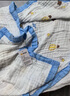 棉加加（Cotton++）紗布浴巾嬰兒專用新生兒寶寶洗澡大毛巾100%純棉6層a類超柔軟吸水 【0添加 6層高密棉紗】寬邊月熊 拉伸110*110cm 曬單實(shí)拍圖