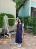 佰藍嬌時(shí)尚休閑短袖襯衫闊腿褲套裝女2025夏季新款高級感顯瘦穿搭兩件套 牛仔藍 M （建議90-110斤） 曬單實(shí)拍圖