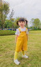 G.DUCKKIDS六一演出服背帶褲短褲套裝男童女童彩色吊帶褲畢業(yè)照多巴胺畢業(yè)季 黃色背帶短褲+白色T恤+黑條襪 140 cm 曬單實(shí)拍圖