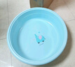 茶花（CHAHUA）【寶寶澡盆】洗浴盆嬰兒洗澡盆兒童塑料臉盆超大號圓形洗衣盆 藍色【直徑58CM】 曬單實拍圖