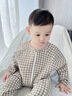 G.duck寶寶爬行服夏季天嬰兒薄兒童外出連體罩衣防臟戶(hù)外純棉透氣爬爬服 卡色格子 80cm 曬單實(shí)拍圖