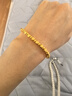中國黃金（CHINA GOLD）小方糖黃金手鏈女士足金手串轉(zhuǎn)運(yùn)珠首飾七夕情人節(jié)禮物送女友老婆 【今/次日達(dá)】小方糖手串約2.2g【玫瑰禮盒】 曬單實(shí)拍圖