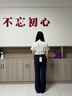 尚都比拉商務(wù)通勤黑色休閑褲女春裝修身顯瘦西褲通勤西服長褲 藏藍(lán)色  M  曬單實(shí)拍圖