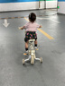 貝琦童兒童自行車(chē)2-3-4-5-6-7-8-9歲男女孩寶寶小孩折疊腳踏單車(chē) 卡咖米【米胎】+加寬靜音輪+98裝 12寸【身高80-95厘米，約2-3歲】 曬單實(shí)拍圖