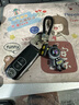 高檔精致防丟汽車鑰匙鏈書包掛飾公仔創(chuàng)意男女情侶星空小熊鑰匙扣 黑潮酷閃電熊+黑平安 曬單實拍圖