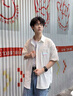 fingercroxxit冰絲男士襯衫2025新款涼感速干休閑外套夏季短袖襯衣 白 L 曬單實(shí)拍圖