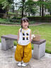 靚貝城堡女童夏季套裝2025新款洋氣無袖套裝兒童夏款女寶寶背心薄款兩件套 黃色 120 曬單實(shí)拍圖