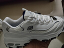 斯凱奇（Skechers）女鞋秋冬小白熊休閑鞋子厚底增高百搭運(yùn)動(dòng)軟底老爹鞋99999863 白色/海軍藍(lán)色/WNV 37.5 曬單實(shí)拍圖