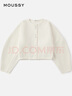 moussy 早春新品設(shè)計感通勤廓形溫柔針織外套女010HSS80-0150 011米白色 均碼 曬單實拍圖