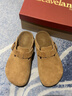 楓葉（leaveland）軟木勃肯鞋男英倫風(fēng)時(shí)尚透氣包頭半拖鞋舒適休閑防滑一腳蹬懶人拖 卡其色（皮鞋碼） 41 曬單實(shí)拍圖