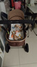 ANGI BABY嬰兒推車可坐可躺嬰兒車輕便折疊新生兒減震高景觀雙向兒童手推車 頂配香檳金【一鍵收車+PU橡膠輪] 曬單實(shí)拍圖