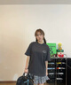 美職棒（MLB）官網(wǎng) 男女短袖25春款寬松復(fù)古情侶圓領(lǐng)套頭休閑運(yùn)動(dòng)T恤3ATSB4153 波士頓隊(duì)/炭灰色 M 170/92A 曬單實(shí)拍圖