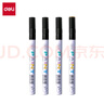 得力（deli）1.5mm細桿輪胎修補油漆筆記號筆馬克筆高光筆簽字簽到手繪涂鴉 清明石碑碑文筆防水 12支/盒S576黑 曬單實拍圖