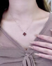 Grace Girl鉑金雙面四葉草項鏈女瑪瑙鎖骨鏈輕奢設計感送老婆生日禮物情人節 四葉草鉑金項鏈【紅瑪瑙+白貝】 曬單實(shí)拍圖