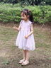 旻勝 女童網(wǎng)紗連衣裙小飛袖星星可愛(ài)公主裙夏季女孩甜美寶寶生日禮物 紫色120【肩寬26cm/胸圍34cm】 曬單實(shí)拍圖