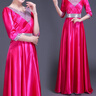 皮爾卡丹女士修身合唱服長(zhǎng)裙舞臺(tái)合唱團(tuán)演出服唱歌服裝七一紅歌合唱演出服 玫紅7分袖 2XL 曬單實(shí)拍圖