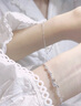 歐禧S999足銀純銀手鏈女款精致甜美情人節紀念七夕送女生生日禮物銀飾 S999閃鉆蝴蝶結手鏈【定制款】 曬單實(shí)拍圖