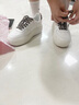 UIWI 真皮厚底小白鞋女新款增高板鞋輕便休閑鞋潮流輕奢女鞋白豹U96538 （建議拍大一碼） 曬單實(shí)拍圖