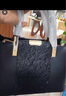 Cuud母親節禮物實(shí)用中國風(fēng)刺繡大氣媽媽包高級感中年婆婆手提包女斜挎 黑色【禮盒裝+禮品袋】 曬單實(shí)拍圖