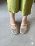ZHR包頭拖鞋女時(shí)尚網(wǎng)紗瑪麗珍涼鞋女復古水鉆平底半拖 KH06T 米色37 曬單實(shí)拍圖