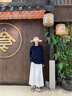 ZHR女鞋夏季法式外穿一字半拖女鞋百搭粗跟一腳蹬涼拖鞋 KY25 米色37 曬單實(shí)拍圖
