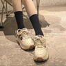都市碼頭（CITY MARINA）品牌時(shí)尚舒適休閑鞋女夏季新款透氣阿甘鞋女士韓版百搭運(yùn)動(dòng)跑步鞋 米紅色1821皮面款 36 曬單實(shí)拍圖