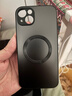 奶小鴨 【AG磨砂】適用蘋果15plus手機殼 iphone15plus保護(hù)套magsafe磁吸充電磨砂全包防摔男女款 石墨黑 曬單實拍圖