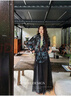 三吉黑花【青藤】國風(fēng)新中式防曬人絲燒花襯衫上衣外套高級感輕奢 黑藍(lán) S 曬單實(shí)拍圖