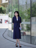 紫魅俏西裝裙子兩件套女春夏季新款短袖職業(yè)裝套裝輕熟風(fēng)西服外套大碼 單件  藍(lán)色西裝 L 曬單實拍圖