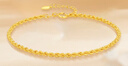 中國黃金（CHINA GOLD）18K金麻花手鏈女款簡(jiǎn)約百搭素鏈手飾品情人節生日禮物送女友愛(ài)人 18k金麻花素鏈 曬單實(shí)拍圖