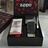 ZIPPO打火機zippo正版原裝精雕黑裂漆防風(fēng)刻字定制送禮男士zpp 標志定制簽名（禮盒套裝） 曬單實(shí)拍圖