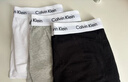 Calvin Klein內(nèi)衣男士三條裝ck提花腰邊低腰棉質(zhì)貼身防夾臀四角褲平角內(nèi)褲男 U2664998-太空黑/月光白/椰青灰 3條 L 曬單實(shí)拍圖