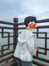 361°兒童外套25夏男女童戶(hù)外透氣遮陽(yáng)防紫外線(xiàn)針織薄外套 白165 曬單實(shí)拍圖
