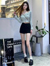 浪莎西裝短褲女2025夏季薄款修身黑色短褲韓版百搭高腰彈力打底熱褲 曬單實拍圖