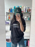楠笙記美式高街痞帥重磅短袖T恤男新款夏季潮流青少年學(xué)生潮牌寬松半袖 黑色 XL 曬單實(shí)拍圖