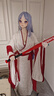 白色戰(zhàn)國(guó)袍漢服女裝成人古裝晉制國(guó)風(fēng)古風(fēng)魏晉風(fēng)服裝齊腰襦裙套裝 白色 M 曬單實(shí)拍圖