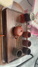 金鑲玉胡桃木茶盤(pán)茶托 家用實(shí)木帶排水茶具托盤(pán)辦公喝泡茶功夫茶臺 故園 曬單實(shí)拍圖