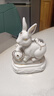 陶瓷兔子擺件黃色招財風(fēng)水12生肖玉兔白紅色瓷器客廳辦公室工藝品 款式二 無(wú)底座 白瓷描金 曬單實(shí)拍圖