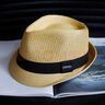 櫪野日系紳士帽男爵士帽子大頭圍大碼遮陽(yáng)防曬巴拿馬小禮帽草帽女夏天 米色 大頭大碼L58-61CM 曬單實(shí)拍圖