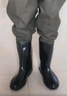 杰米仕（JMISI）下水褲半身雨褲涉水褲撈魚(yú)服全身防水雨褲連體背帶加厚皮叉涉水服 【41碼】軍綠色90絲升級(jí)加厚 曬單實(shí)拍圖