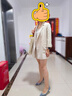 麥檬MM商場(chǎng)同款2023春夏新款天絲淺米色職業(yè)西裝套裝女5994210901 淺米色5994251011 S 曬單實(shí)拍圖