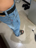 AEMAPE高端蘋果男士100%純棉牛仔褲夏薄款寬松闊腿高腰深襠寬腿耐穿大碼 【厚款】淺藍色 32 (2尺5) 曬單實拍圖