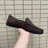 公羊男士休閑皮鞋夏季新款百搭男鞋牛皮軟底輕便商務(wù)鞋子男輕便豆豆鞋 棕色 單層 41 皮鞋碼 曬單實(shí)拍圖
