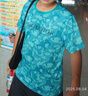 ASK JUNIOR男童短袖T恤2025夏兒童不規(guī)則條紋速干打底衫 綠色 170 曬單實(shí)拍圖