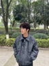 主意范（ZHUYIFAN）高街工裝PU皮衣外套男春秋胖子大碼休閑情侶棒球服潮牌飛行員夾克 J5219黑色 XL 125-145斤 曬單實(shí)拍圖