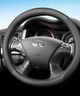 適用于英菲尼迪方向盤套QX50 QX60 80 Q70L Q50L FX3四季真皮 英菲尼迪+碳黑翻毛皮+墨綠 曬單實拍圖